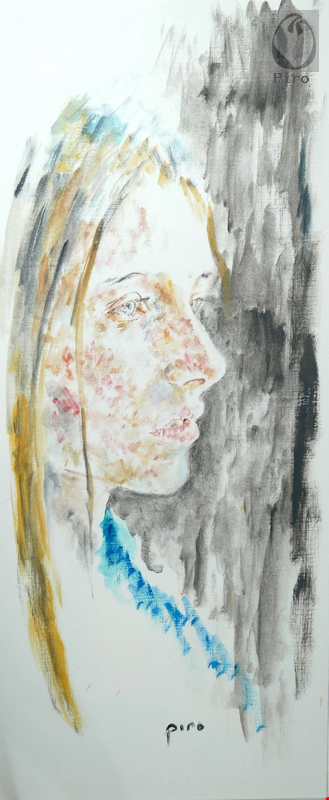 oil on paper - olio su carta di Piro